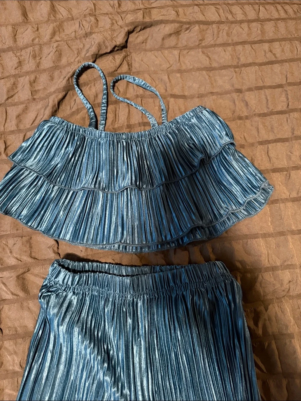 SHEIN shiny pleated